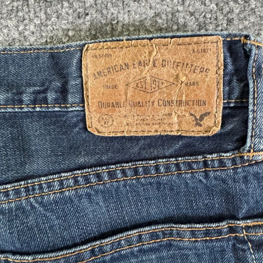 American Eagle Jeans Mens 36x32 Relaxed Straight Dark Tinted Indigo Denim 2015